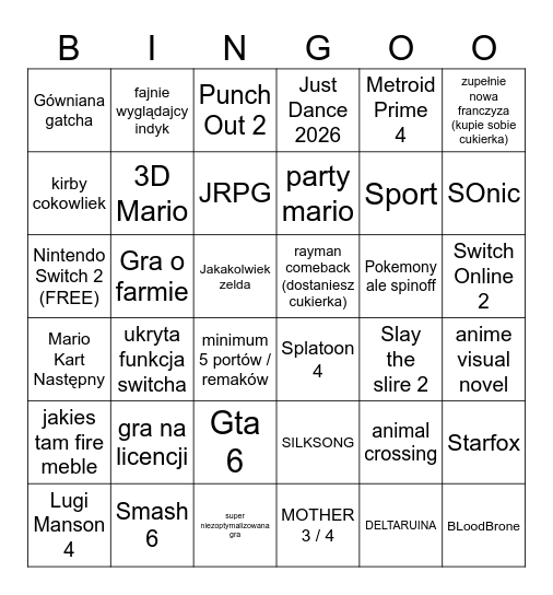 DYREKTOR NINTENDO FRANEK GUZIK 2 Bingo Card