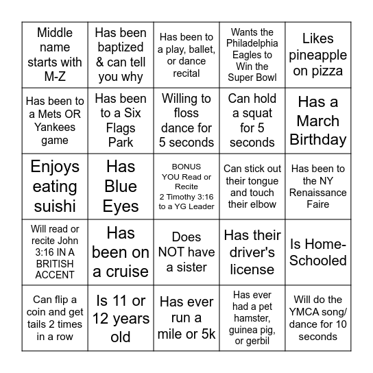 Human Bingo - February, 2025 Bingo Card