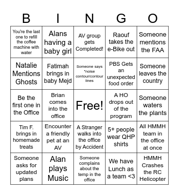 SD Office Bingo Card