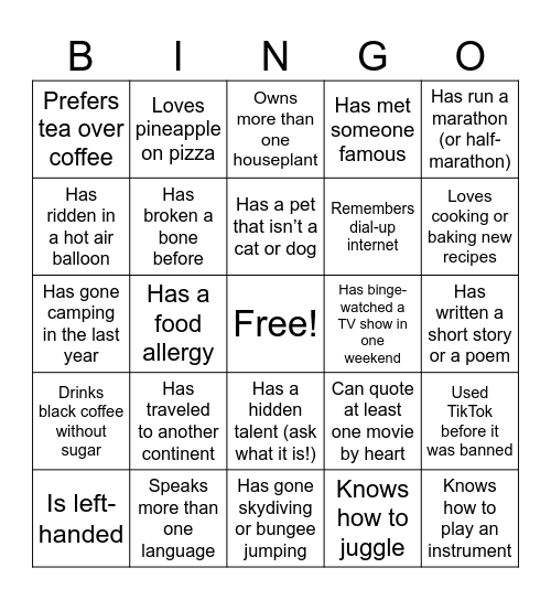 KMPI Ice Breaker BINGO! Bingo Card