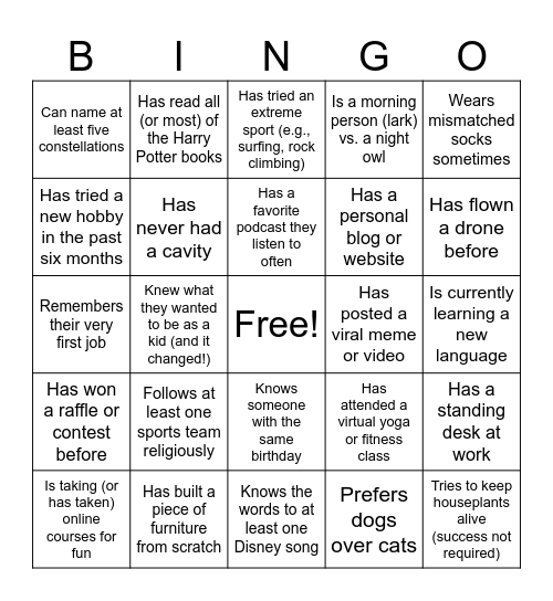 KMPI Ice Breaker BINGO! Bingo Card