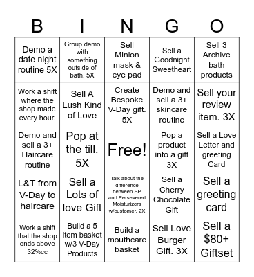 Share the Love Bingo Card