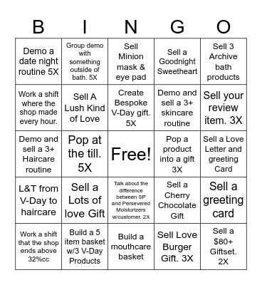 Share the Love Bingo Card