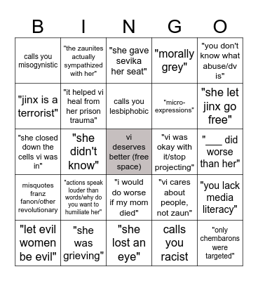 CAITVI STAN DEFLECTION BINGO Card