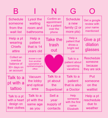 FEBRUARY TEG BINGO Card