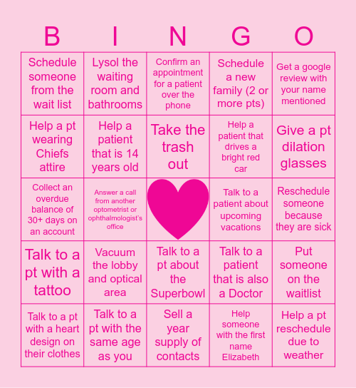FEBRUARY TEG BINGO Card