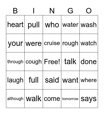 Literacy Bingo Card