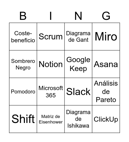 Flip Class Bingo Card