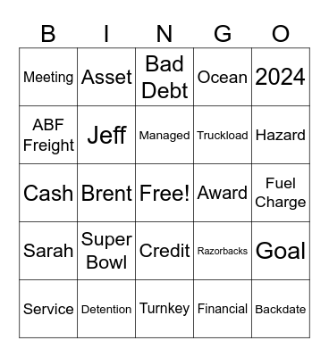 Meeting Bingo Card