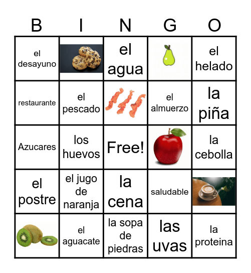 La Comida Bingo Card