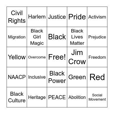 Black History Month Bingo Card