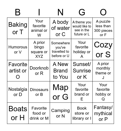 Orange County, CA Puzzlers Bingo 2025 Bingo Card