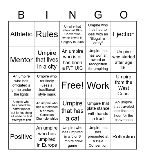 Blue Bingo #13 - EN Bingo Card