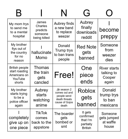 2025 Bingo Card