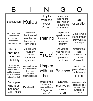 Blue Bingo #19 - EN Bingo Card