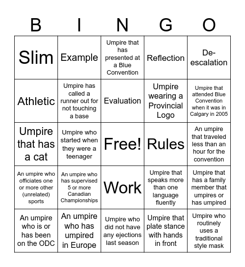 Blue Bingo #29 - EN Bingo Card