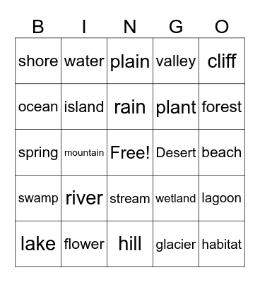 word Bingo Card