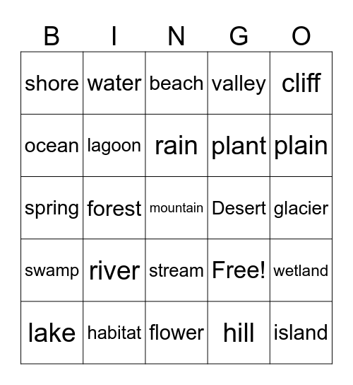 word Bingo Card