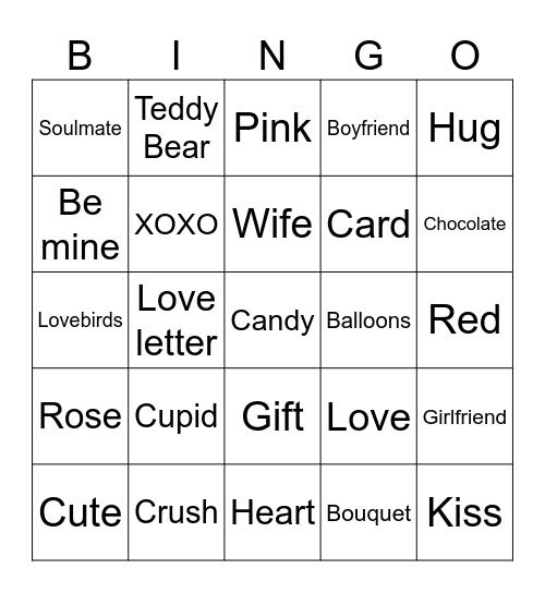 Happy Valentine's Day! Bingo Card