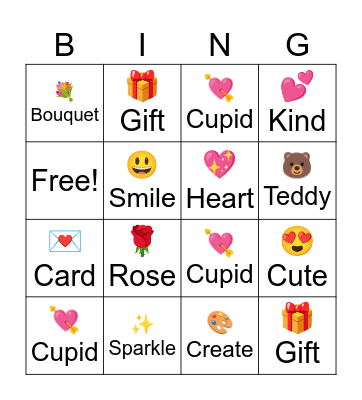Valentines Day Bingo Card