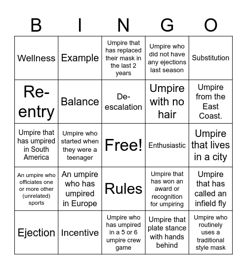 Blue Bingo #45 - EN Bingo Card