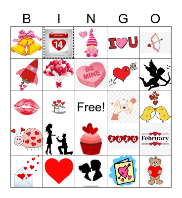 Valentines Day Bingo Card