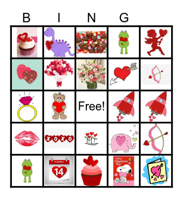 Valentines Day Bingo Card
