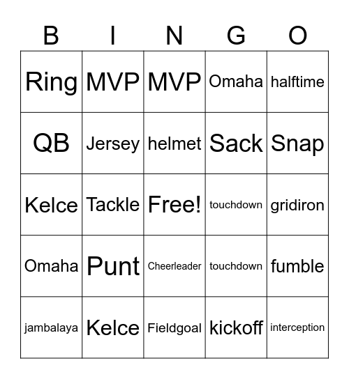Dipper Bowl Bingo Card