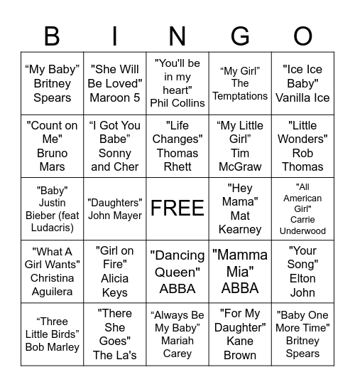 Kenedy BINGO Card