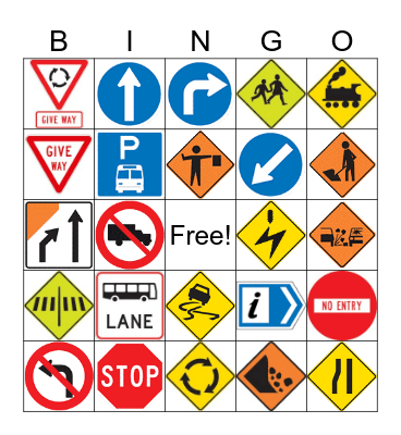 NZ Road Graphics Bingo Card