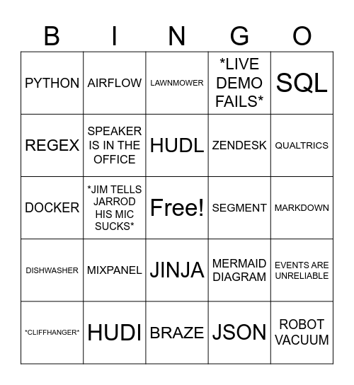 DE Bingo Card