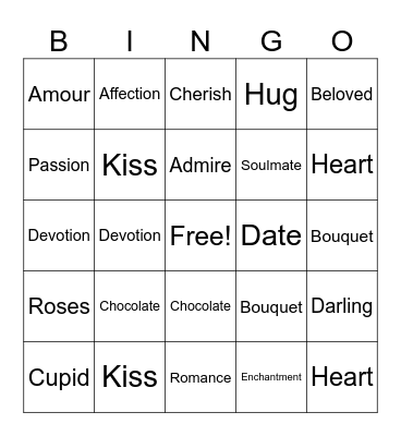 Valentine's Day Bingo Card