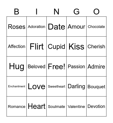 Valentine's Day Bingo Card