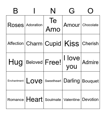 Valentine's Day Bingo Card