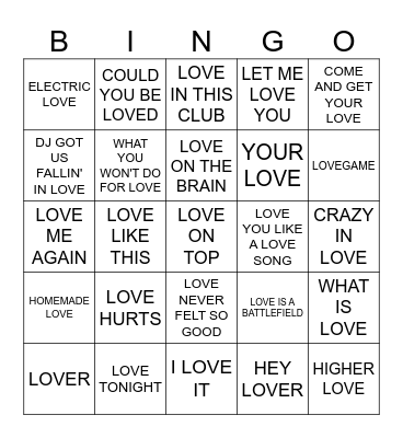 LOVE IN THE AIR! Bingo Card