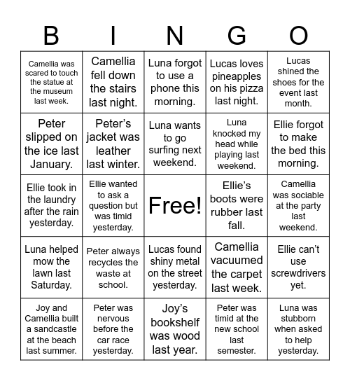 S14 Review Bingo Card