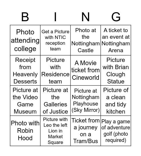 Global Point Bingo Card