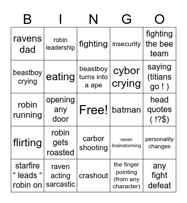 drunk titans Bingo Card