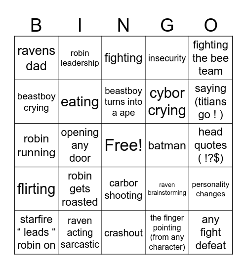 drunk titans Bingo Card