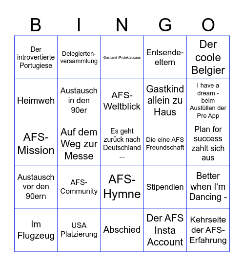 AFS-Audio-Memes Bingo Card