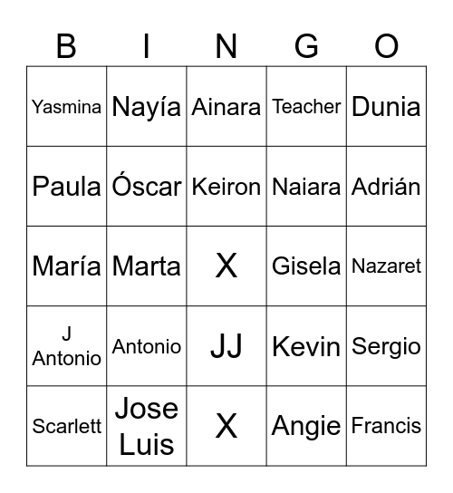 2º E Bingo Card