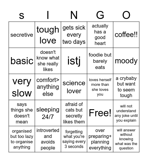 Jude Bingo Card