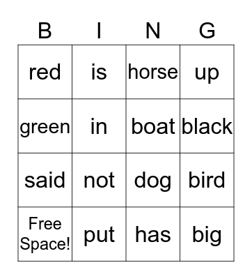 Bingo Card