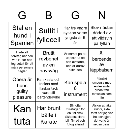 Novischbingo! Bingo Card