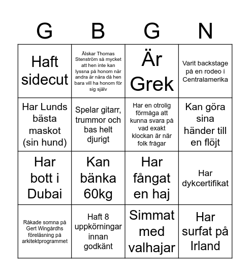 Novischbingo! Bingo Card