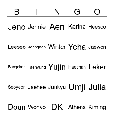 Iseo jelek Bingo Card