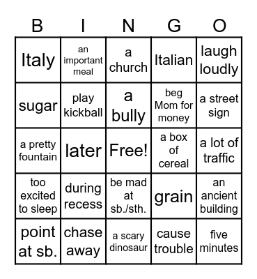 U1-4 Bingo Card