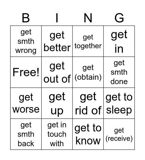 GET Bingo Card