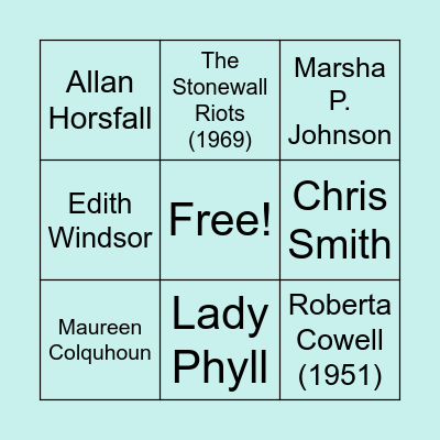 LGBTQ+ History Bingo Card