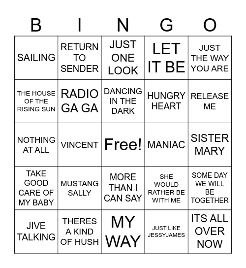 COVENTRY Bingo Card
